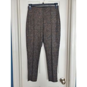 Maze Collection Trousers Multicolor Plaid Tapered Leg Elastic Waist Large